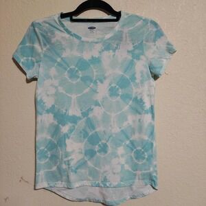 Old Navy Mens XL Blue Tie Dye Softest Tee Short Sleeve Crew Neck T-Shirt